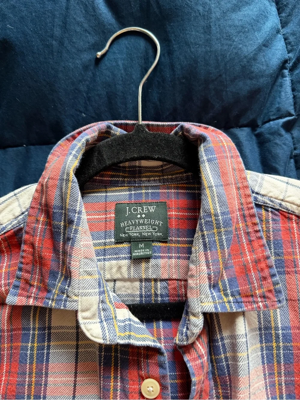 J. Crew Red and Blue Plaid Long-Sleeve Button-Down Shirt